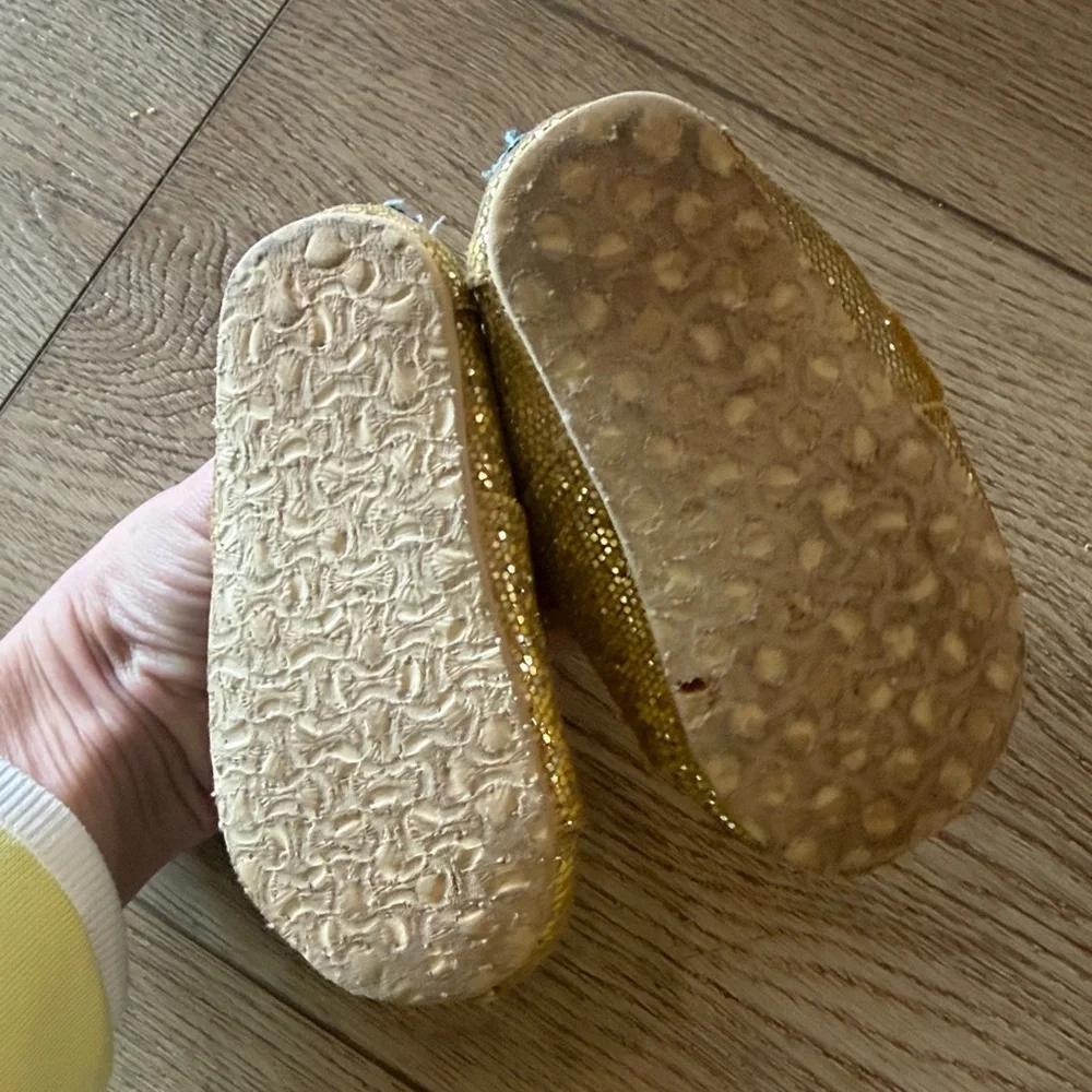 TOMS Toddler Sparkle Slip-On Shoes in Gold